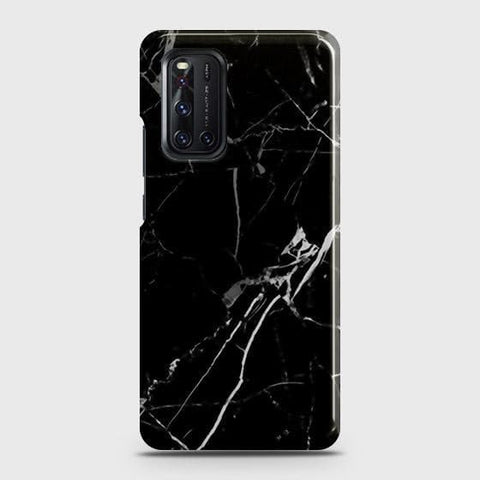 Vivo V19 Cover - Black Modern Classic Marble Printed Hard Case with Life Time Colors Guarantee