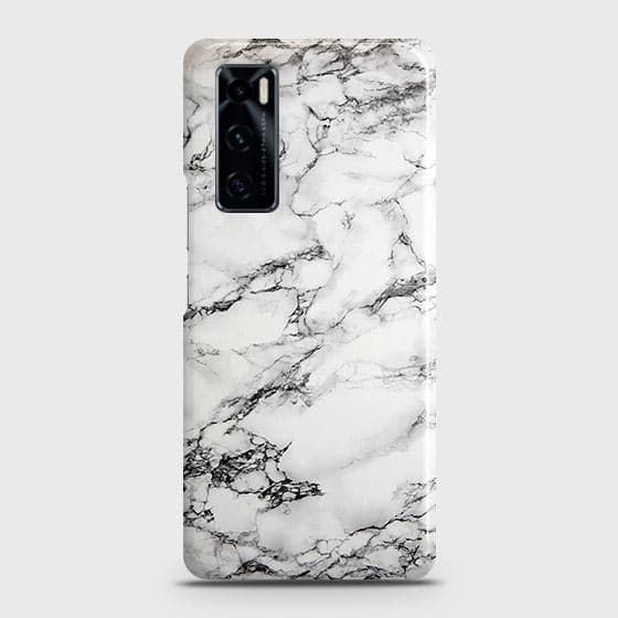 Vivo V20 SE Cover - Matte Finish - Trendy Mysterious White Marble Printed Hard Case with Life Time Colors Guarantee