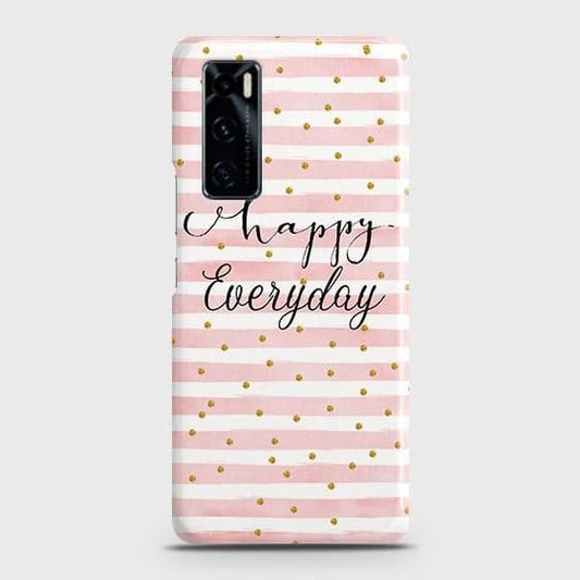 Vivo V20 SE Cover - Trendy Happy Everyday Printed Hard Case with Life Time Colors Guarantee