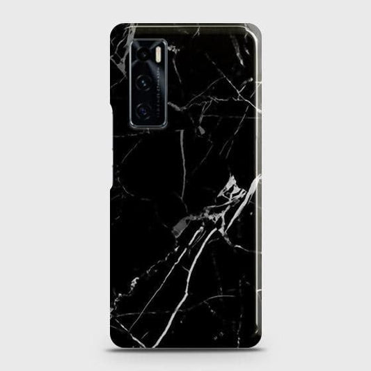 Vivo V20 SE Cover - Black Modern Classic Marble Printed Hard Case with Life Time Colors Guarantee