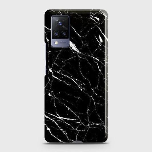 Vivo V21 Cover - Trendy Black Marble Printed Hard Case with Life Time Colors Guarantee