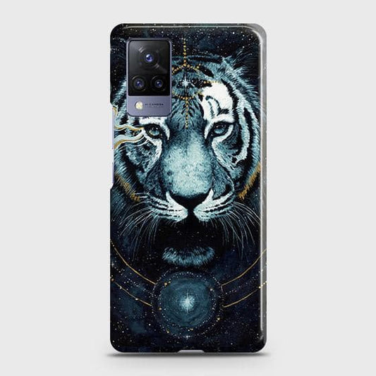 Vivo V21 Cover - Vintage Galaxy Tiger Printed Hard Case with Life Time Colors Guarantee