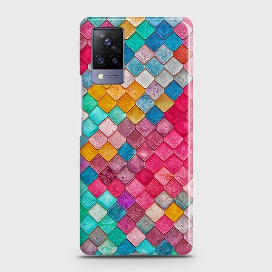 Vivo V21 Cover - Chic Colorful Mermaid Printed Hard Case with Life Time Colors Guarantee