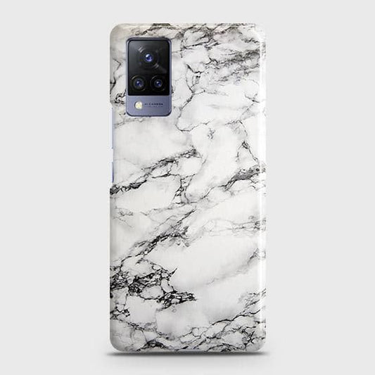 Vivo V21 Cover - Matte Finish - Trendy Mysterious White Marble Printed Hard Case with Life Time Colors Guarantee