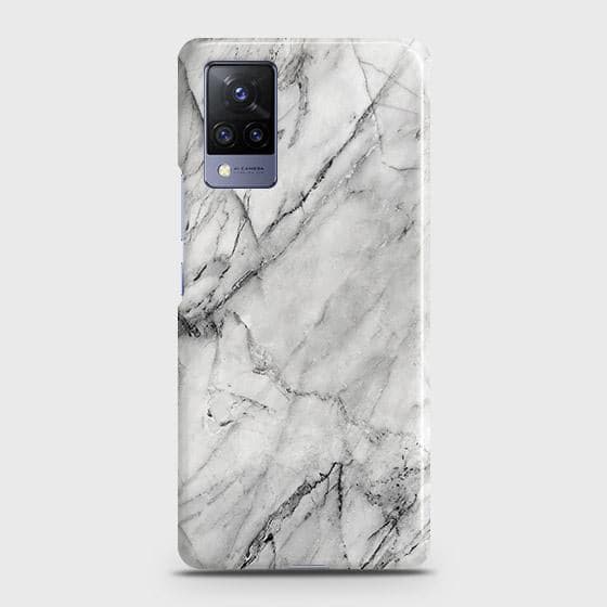 Vivo V21 Cover - Matte Finish - Trendy White Marble Printed Hard Case with Life Time Colors Guarantee B (35) 1