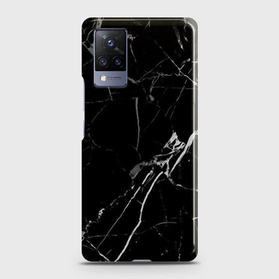 Vivo V21 Cover - Black Modern Classic Marble Printed Hard Case with Life Time Colors Guarantee