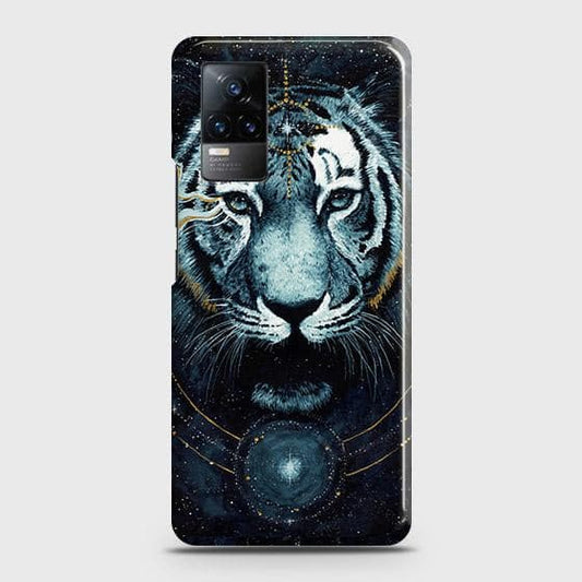 Vivo Y73 Cover - Vintage Galaxy Tiger Printed Hard Case with Life Time Colors Guarante