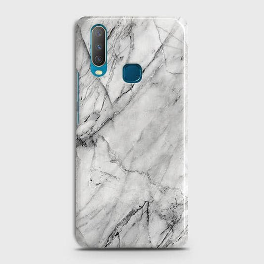 Vivo Y11 2019 Cover - Matte Finish - Trendy White Floor Marble Printed Hard Case with Life Time Colors Guarantee - D2