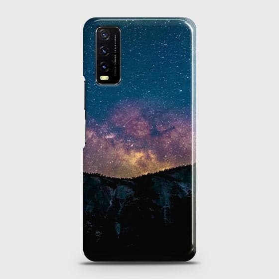 Vivo Y12s Cover - Matte Finish - Embrace Dark Galaxy  Trendy Printed Hard Case with Life Time Colors Guarantee