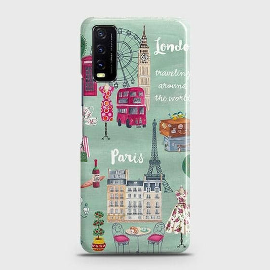 Vivo Y12s Cover - Matte Finish - London, Paris, New York ModernPrinted Hard Case with Life Time Colors Guarantee