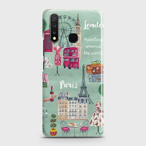 Vivo Y19 Cover - Matte Finish - London, Paris, New York ModernPrinted Hard Case with Life Time Colors Guarantee