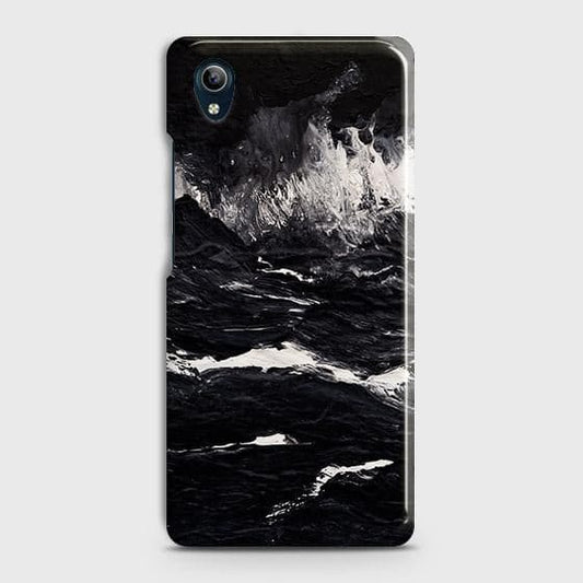 Vivo Y1s Cover - Black Ocean Marble Trendy Printed Hard Case with Life Time Colors Guarantee