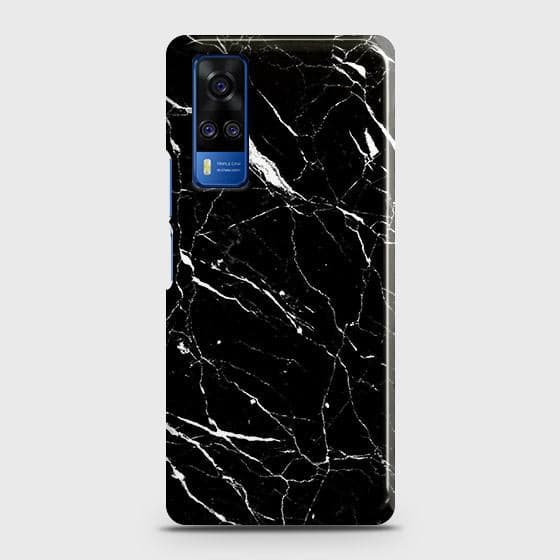 Vivo Y31 Cover - Trendy Black Marble Printed Hard Case with Life Time Colors Guarantee