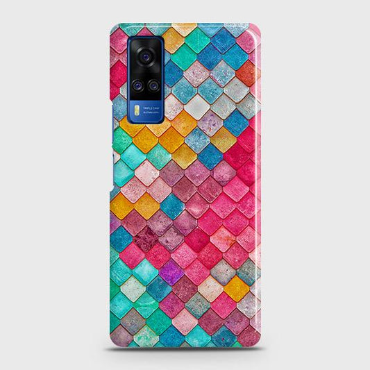 Vivo Y31 Cover - Chic Colorful Mermaid Printed Hard Case with Life Time Colors Guaran teeB