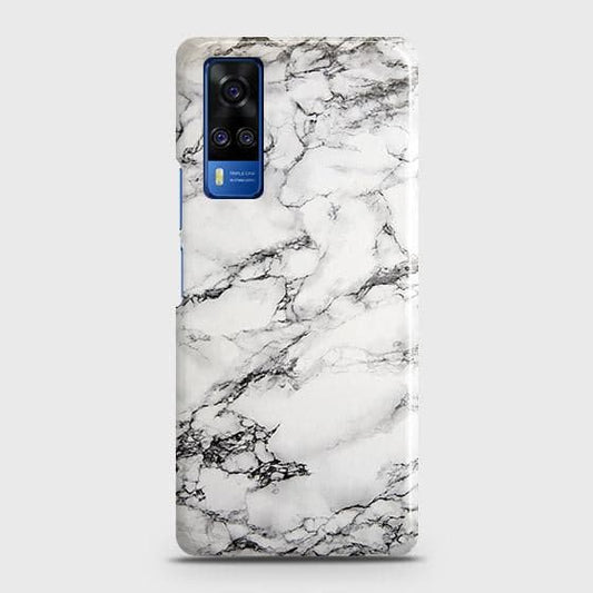 Vivo Y31 Cover - Matte Finish - Trendy Mysterious White Marble Printed Hard Case with Life Time Colors Guarantee b43