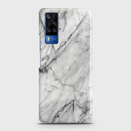 Vivo Y31 Cover - Matte Finish - Trendy White Marble Printed Hard Case with Life Time Colors Guarantee