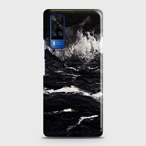 Vivo Y31 Cover - Black Ocean Marble Trendy Printed Hard Case with Life Time Colors Guarantee B35