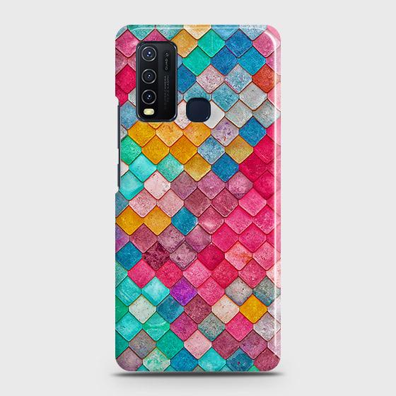 Vivo Y50 Cover - Chic Colorful Mermaid Printed Hard Case with Life Time Colors Guarantee