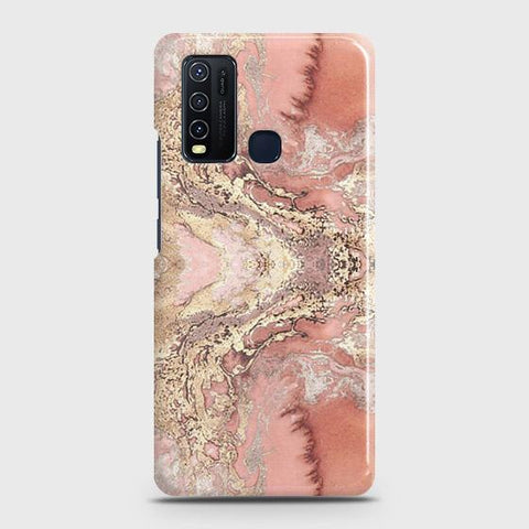 Vivo Y50 Cover - Trendy Chic Rose Gold Marble Printed Hard Case with Life Time Colors Guarantee