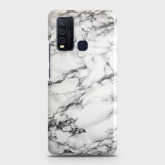 Vivo Y50 Cover - Matte Finish - Trendy Mysterious White Marble Printed Hard Case with Life Time Colors Guarantee