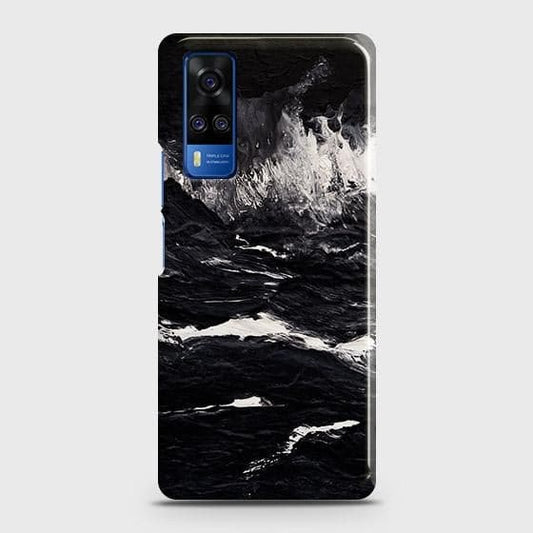 Vivo Y53s 4G Cover - Black Ocean Marble Trendy Printed Hard Case with Life Time Colors Guarantee b59