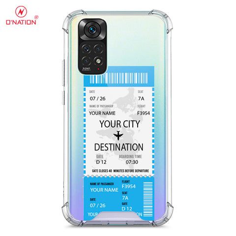 Xiaomi Redmi Note 11 Pro Cover - Personalised Boarding Pass Ticket Series - 5 Designs - Clear Phone Case - Soft Silicon Borders