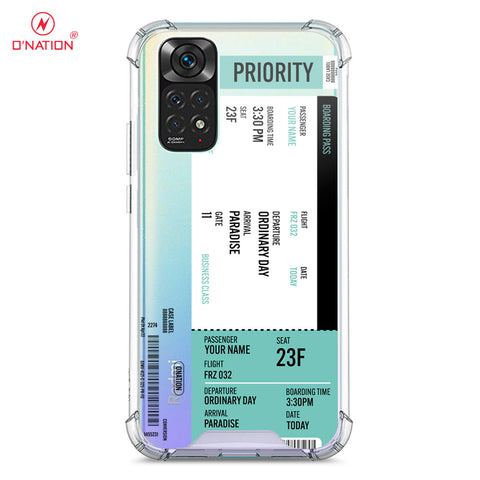 Xiaomi Redmi Note 11 Pro Cover - Personalised Boarding Pass Ticket Series - 5 Designs - Clear Phone Case - Soft Silicon Borders