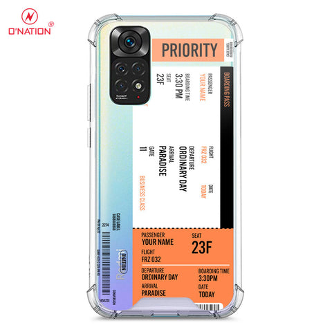 Xiaomi Redmi Note 11 Pro Cover - Personalised Boarding Pass Ticket Series - 5 Designs - Clear Phone Case - Soft Silicon Borders