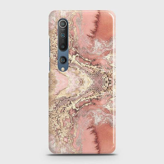 Xiaomi Mi 10 Cover - Trendy Chic Rose Gold Marble Printed Hard Case with Life Time Colors Guarantee