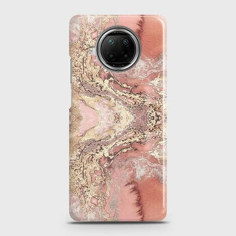 Xiaomi Mi 10i Cover - Trendy Chic Rose Gold Marble Printed Hard Case with Life Time Colors Guarantee