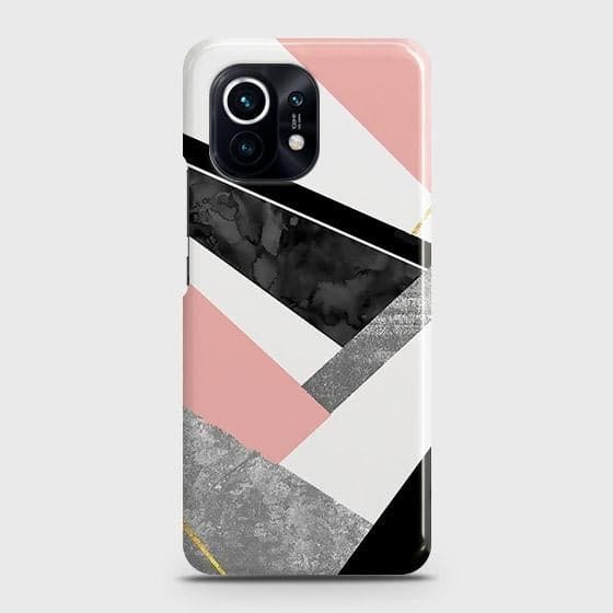 Xiaomi Mi 11 Cover - Matte Finish - Geometric Luxe Marble Trendy Printed Hard Case with Life Time Colors Guarantee