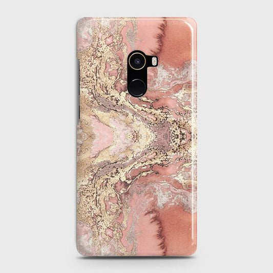 Xiaomi Mi Mix 2 Cover - Trendy Chic Rose Gold Marble Printed Hard Case with Life Time Colors Guarantee