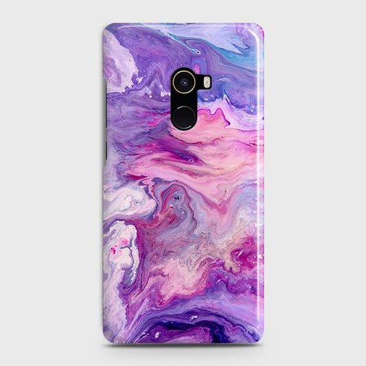Xiaomi Mi Mix 2 Cover - Chic Blue Liquid Marble Printed Hard Case with Life Time Colors Guarantee