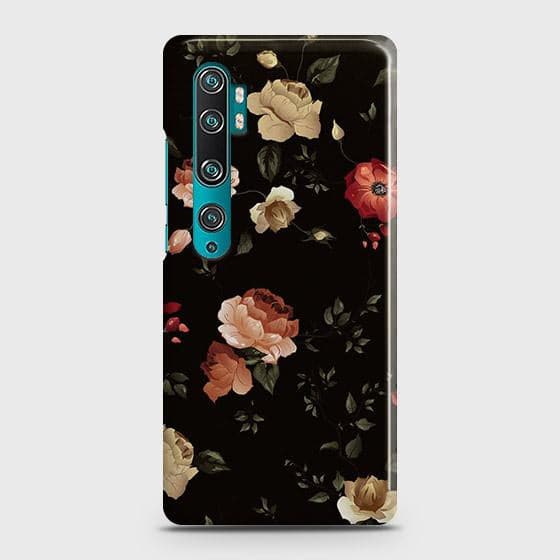Xiaomi Mi Note 10 Pro Cover - Matte Finish - Dark Rose Vintage Flowers Printed Hard Case with Life Time Colors Guarantee