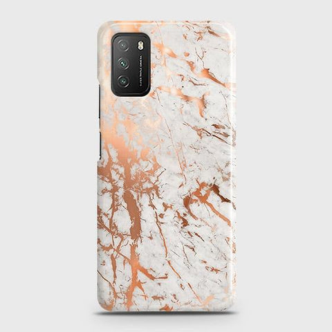 Xiaomi Poco M3 Cover - In Chic Rose Gold Chrome Style Printed Hard Case with Life Time Colors Guarantee