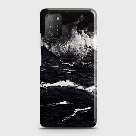 Xiaomi Poco M3 Cover - Black Ocean Marble Trendy Printed Hard Case with Life Time Colors Guarantee B66