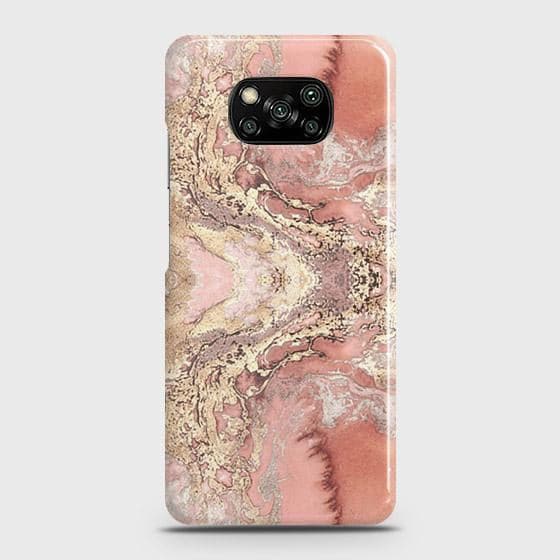 Xiaomi Poco X3 Cover - Trendy Chic Rose Gold Marble Printed Hard Case with Life Time Colors Guarantee