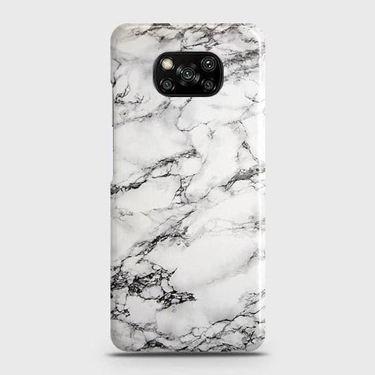 Xiaomi Poco X3 Cover - Matte Finish - Trendy Mysterious White Marble Printed Hard Case with Life Time Colors Guarantee