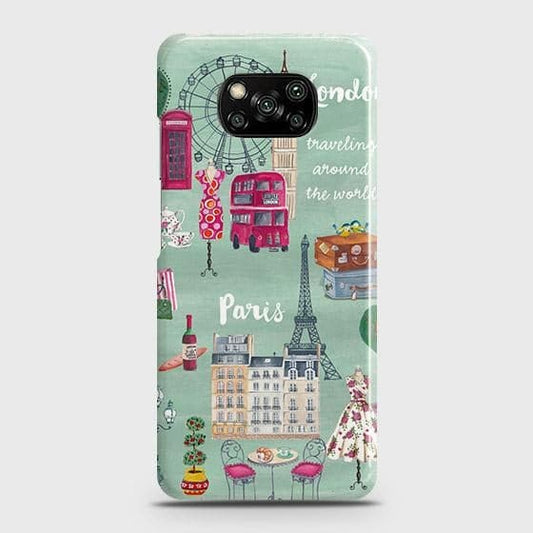 Xiaomi Poco X3 Cover - Matte Finish - London, Paris, New York ModernPrinted Hard Case with Life Time Colors Guarantee