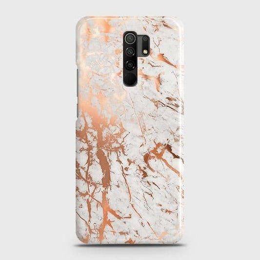 Xiaomi Redmi 9 Cover - In Chic Rose Gold Chrome Style Printed Hard Case with Life Time Colors Guarantee