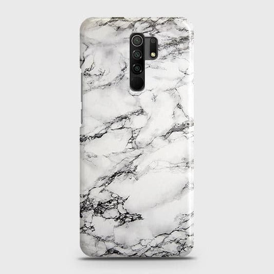 Xiaomi Redmi 9 Cover - Matte Finish - Trendy Mysterious White Marble Printed Hard Case with Life Time Colors Guarantee