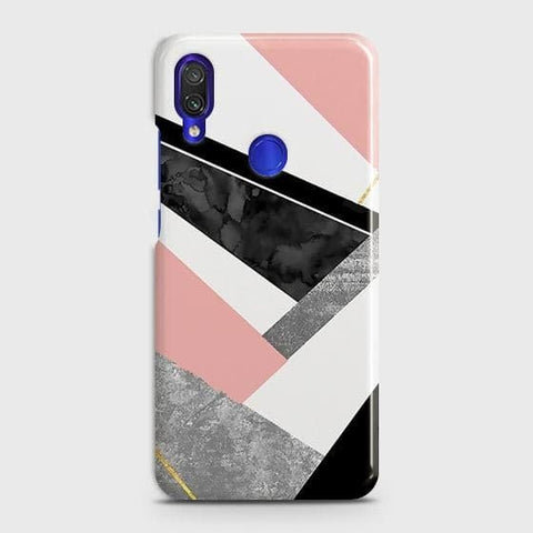 Xiaomi Redmi Note 7 Pro Cover - Matte Finish - Geometric Luxe Marble Trendy Printed Hard Case with Life Time Colors Guarantee