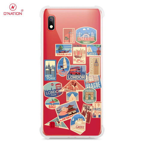 Samsung Galaxy A10 Cover - Personalised Boarding Pass Ticket Series - 5 Designs - Clear Phone Case - Soft Silicon Borders