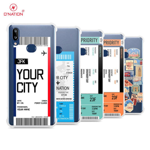 Samsung Galaxy A10s Cover - Personalised Boarding Pass Ticket Series - 5 Designs - Clear Phone Case - Soft Silicon Borders