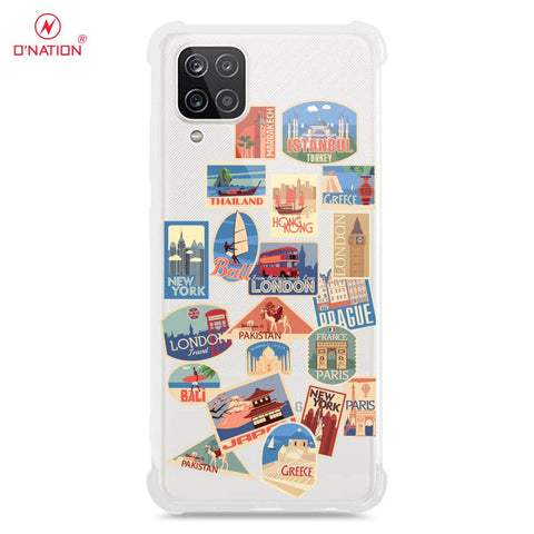 Samsung Galaxy A12 Nacho Cover - Personalised Boarding Pass Ticket Series - 5 Designs - Clear Phone Case - Soft Silicon Borders