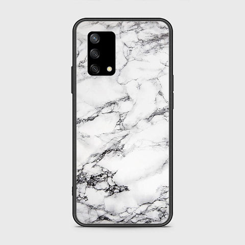 Oppo A95 4G Cover - White Marble Series - HQ Ultra Shine Premium Infinity Glass Soft Silicon Borders Case