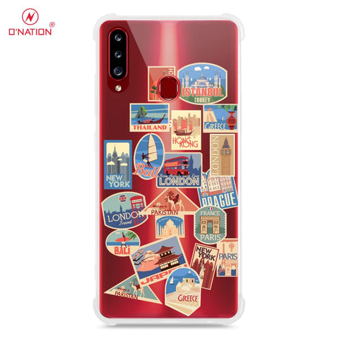 Samsung Galaxy A20s Cover - Personalised Boarding Pass Ticket Series - 5 Designs - Clear Phone Case - Soft Silicon Borders