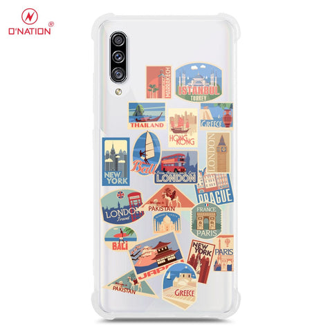 Samsung Galaxy A30s Cover - Personalised Boarding Pass Ticket Series - 5 Designs - Clear Phone Case - Soft Silicon Borders