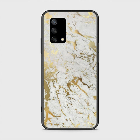 Oppo F19s Cover - White Marble Series - HQ Ultra Shine Premium Infinity Glass Soft Silicon Borders Case