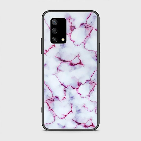 Oppo A74 Cover - White Marble Series - HQ Ultra Shine Premium Infinity Glass Soft Silicon Borders Case